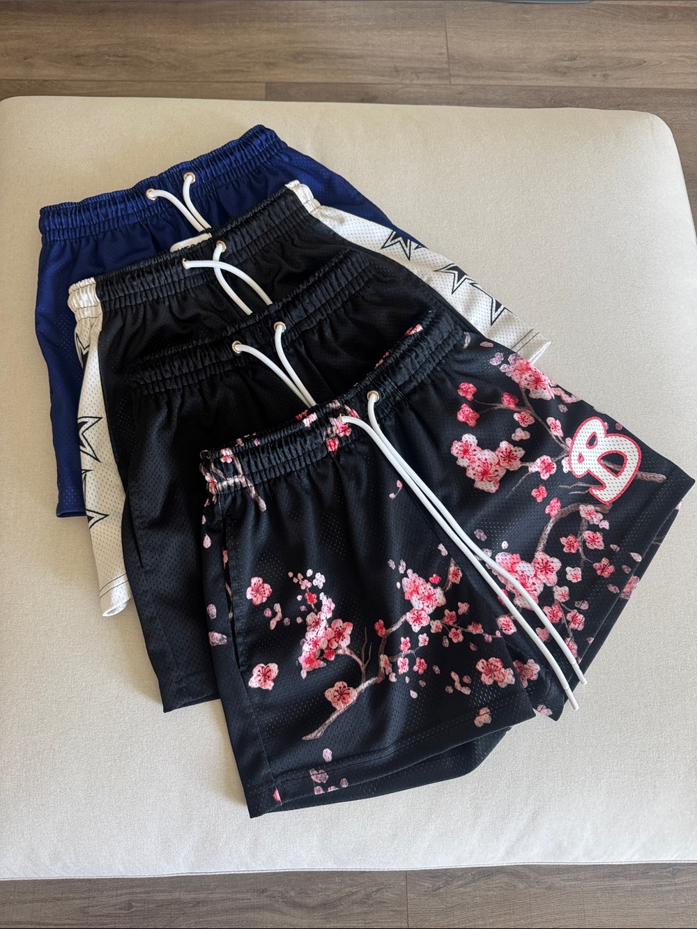 BucketSquad Shorts Adult Cherry Blossom Stars SC